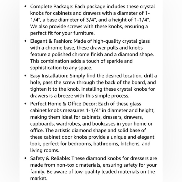 12 Pcs Crystal Cabinet Knobs - Picture 12 of 12